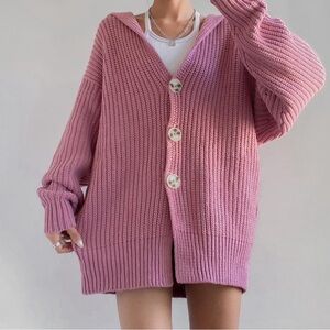 Free People Swim Too Deep Cardi Smoke Pink Oversized S